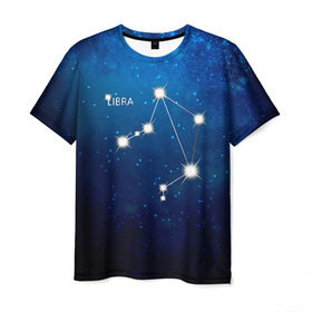 Мужская футболка 3D с принтом Весы в Новосибирске, 100% полиэфир | прямой крой, круглый вырез горловины, длина до линии бедер | весы | звезда | звезды | знак зодиака | космос | созвездие