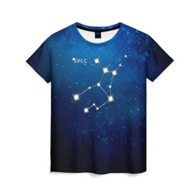 Женская футболка 3D с принтом Дева в Новосибирске, 100% полиэфир ( синтетическое хлопкоподобное полотно) | прямой крой, круглый вырез горловины, длина до линии бедер | дева | звезда | звезды | знак зодиака | космос | созвездие