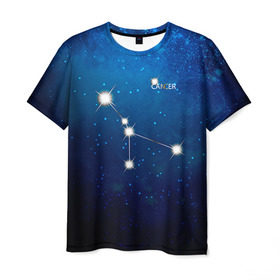 Мужская футболка 3D с принтом Рак в Новосибирске, 100% полиэфир | прямой крой, круглый вырез горловины, длина до линии бедер | звезда | звезды | знак зодиака | космос | рак | созвездие