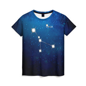 Женская футболка 3D с принтом Рак в Новосибирске, 100% полиэфир ( синтетическое хлопкоподобное полотно) | прямой крой, круглый вырез горловины, длина до линии бедер | звезда | звезды | знак зодиака | космос | рак | созвездие