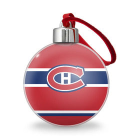 Ёлочный шар с принтом Montreal Canadiens в Новосибирске, Пластик | Диаметр: 77 мм | Тематика изображения на принте: hockey | montreal canadien | nhl | нхл | спорт | хоккей