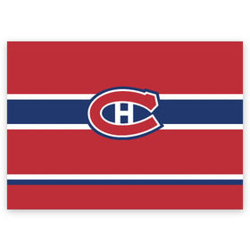 Поздравительная открытка с принтом Montreal Canadiens в Новосибирске, 100% бумага | плотность бумаги 280 г/м2, матовая, на обратной стороне линовка и место для марки
 | Тематика изображения на принте: hockey | montreal canadien | nhl | нхл | спорт | хоккей