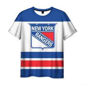 Мужская футболка 3D с принтом New York Rangers в Новосибирске, 100% полиэфир | прямой крой, круглый вырез горловины, длина до линии бедер | hockey | new york rangers | nhl | нхл | спорт | хоккей