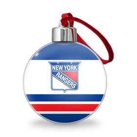 Ёлочный шар с принтом New York Rangers в Новосибирске, Пластик | Диаметр: 77 мм | Тематика изображения на принте: hockey | new york rangers | nhl | нхл | спорт | хоккей