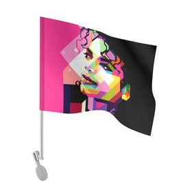Флаг для автомобиля с принтом Майкл Джексон в Новосибирске, 100% полиэстер | Размер: 30*21 см | michael jackson | майкл джексон | поп арт | портрет
