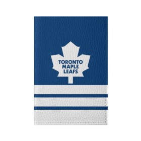 Обложка для паспорта матовая кожа с принтом Toronto Maple Leafs в Новосибирске, натуральная матовая кожа | размер 19,3 х 13,7 см; прозрачные пластиковые крепления | hockey | nhl | toronto maple leafs | нхл | хоккей