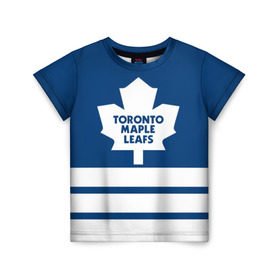 Детская футболка 3D с принтом Toronto Maple Leafs в Новосибирске, 100% гипоаллергенный полиэфир | прямой крой, круглый вырез горловины, длина до линии бедер, чуть спущенное плечо, ткань немного тянется | Тематика изображения на принте: hockey | nhl | toronto maple leafs | нхл | хоккей