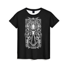 Женская футболка 3D с принтом Козерог в Новосибирске, 100% полиэфир ( синтетическое хлопкоподобное полотно) | прямой крой, круглый вырез горловины, длина до линии бедер | capricorn | арт | гороскоп | знаки зодиака | козерог | череп