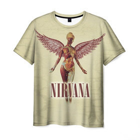 Мужская футболка 3D с принтом Nirvana в Новосибирске, 100% полиэфир | прямой крой, круглый вырез горловины, длина до линии бедер | cobain | curt | nirvana | rock | группа | кобейн | курт | нирвана | рок