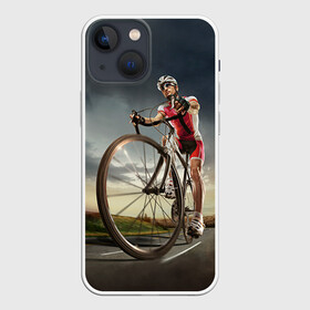 Чехол для iPhone 13 mini с принтом Велогонщик в Новосибирске,  |  | extreme | вело | велосипед | шоссейный велосипед | экстрим