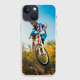 Чехол для iPhone 13 mini с принтом МТБ в Новосибирске,  |  | extreme | вело | велосипед | маунтинбайк | мтб | экстрим