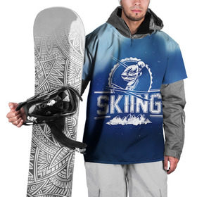 Накидка на куртку 3D с принтом Лыжный спорт в Новосибирске, 100% полиэстер |  | extreme | ski | skiing | горнолыжное | горные лыжи | лыжник | фристайл | экстрим