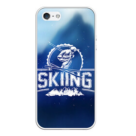 Чехол силиконовый для Телефон Apple iPhone 5/5S с принтом Лыжный спорт в Новосибирске, Силикон | Область печати: задняя сторона чехла, без боковых панелей | extreme | ski | skiing | горнолыжное | горные лыжи | лыжник | фристайл | экстрим