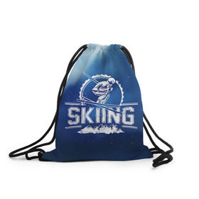 Рюкзак-мешок 3D с принтом Лыжный спорт в Новосибирске, 100% полиэстер | плотность ткани — 200 г/м2, размер — 35 х 45 см; лямки — толстые шнурки, застежка на шнуровке, без карманов и подкладки | extreme | ski | skiing | горнолыжное | горные лыжи | лыжник | фристайл | экстрим