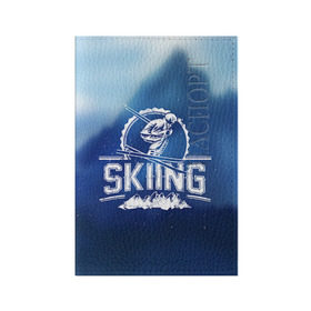 Обложка для паспорта матовая кожа с принтом Лыжный спорт в Новосибирске, натуральная матовая кожа | размер 19,3 х 13,7 см; прозрачные пластиковые крепления | extreme | ski | skiing | горнолыжное | горные лыжи | лыжник | фристайл | экстрим