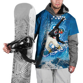 Накидка на куртку 3D с принтом Экстрим в Новосибирске, 100% полиэстер |  | extreme | snowboard | сноуборд | сноубордист | спорт | экстрим