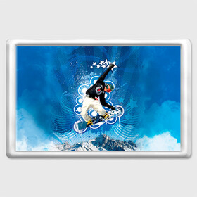 Магнит 45*70 с принтом Экстрим в Новосибирске, Пластик | Размер: 78*52 мм; Размер печати: 70*45 | Тематика изображения на принте: extreme | snowboard | сноуборд | сноубордист | спорт | экстрим