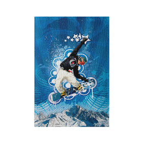 Обложка для паспорта матовая кожа с принтом Экстрим в Новосибирске, натуральная матовая кожа | размер 19,3 х 13,7 см; прозрачные пластиковые крепления | Тематика изображения на принте: extreme | snowboard | сноуборд | сноубордист | спорт | экстрим