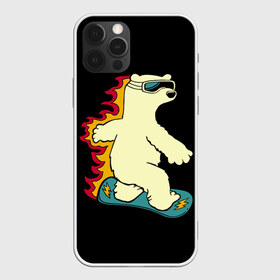 Чехол для iPhone 12 Pro Max с принтом Мишка на борде в Новосибирске, Силикон |  | Тематика изображения на принте: extreme | snowboard | сноуборд | сноубордист | спорт | экстрим