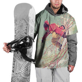 Накидка на куртку 3D с принтом Сноуборд в Новосибирске, 100% полиэстер |  | extreme | snowboard | сноуборд | сноубордист | экстрим