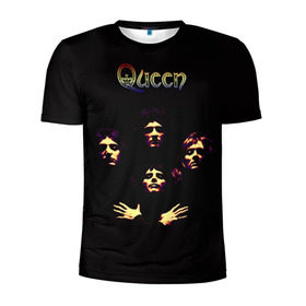 Мужская футболка 3D спортивная с принтом Queen в Новосибирске, 100% полиэстер с улучшенными характеристиками | приталенный силуэт, круглая горловина, широкие плечи, сужается к линии бедра | freddie | heavy | mercury | metal | queen | rock | квин | куин | меркури | меркюри | метал | рок | фредди меркьюри | фреди | хэви