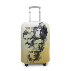 Чехол для чемодана 3D с принтом Queen группа в Новосибирске, 86% полиэфир, 14% спандекс | двустороннее нанесение принта, прорези для ручек и колес | freddie | heavy | mercury | metal | queen | rock | квин | куин | меркури | меркюри | метал | рок | фредди меркьюри | фреди | хэви