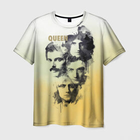 Мужская футболка 3D с принтом Queen группа в Новосибирске, 100% полиэфир | прямой крой, круглый вырез горловины, длина до линии бедер | freddie | heavy | mercury | metal | queen | rock | квин | куин | меркури | меркюри | метал | рок | фредди меркьюри | фреди | хэви