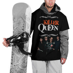 Накидка на куртку 3D с принтом Killer Queen в Новосибирске, 100% полиэстер |  | freddie | heavy | mercury | metal | queen | rock | квин | куин | меркури | меркюри | метал | рок | фредди меркьюри | фреди | хэви