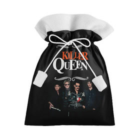 Подарочный 3D мешок с принтом Killer Queen в Новосибирске, 100% полиэстер | Размер: 29*39 см | Тематика изображения на принте: freddie | heavy | mercury | metal | queen | rock | квин | куин | меркури | меркюри | метал | рок | фредди меркьюри | фреди | хэви