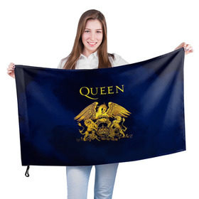 Флаг 3D с принтом Группа Queen в Новосибирске, 100% полиэстер | плотность ткани — 95 г/м2, размер — 67 х 109 см. Принт наносится с одной стороны | freddie | heavy | mercury | metal | queen | rock | квин | куин | меркури | меркюри | метал | рок | фредди меркьюри | фреди | хэви