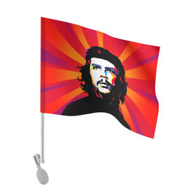 Флаг для автомобиля с принтом Че Гевара в Новосибирске, 100% полиэстер | Размер: 30*21 см | куба | поп арт | революционер | чегевара