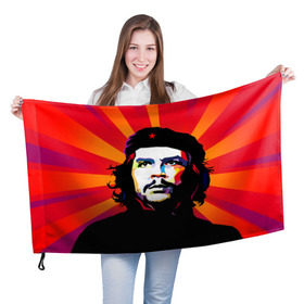 Флаг 3D с принтом Че Гевара в Новосибирске, 100% полиэстер | плотность ткани — 95 г/м2, размер — 67 х 109 см. Принт наносится с одной стороны | куба | поп арт | революционер | чегевара