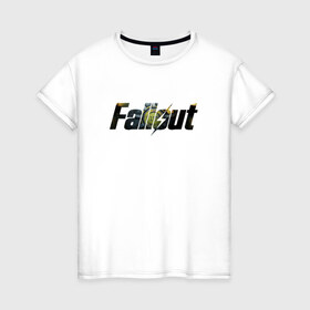 Женская футболка хлопок с принтом Fallout 4 gameplay в Новосибирске, 100% хлопок | прямой крой, круглый вырез горловины, длина до линии бедер, слегка спущенное плечо | 4 | fall | falout | folaut | out | игры | фалаут | фолаут