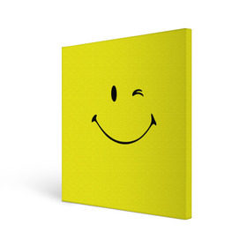 Холст квадратный с принтом Смайл в Новосибирске, 100% ПВХ |  | Тематика изображения на принте: emoji | smile | жёлтый | смайл | смайлик | улыбка | эмодзи | эмоции