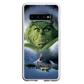 Чехол для Samsung Galaxy S10 с принтом Гринч в Новосибирске, Силикон | Область печати: задняя сторона чехла, без боковых панелей | Тематика изображения на принте: grinch | гринч | нг | новый год | рождество