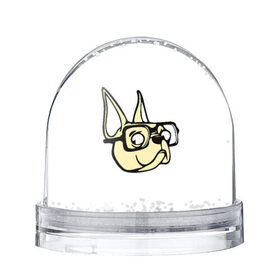 Водяной шар с принтом Пёс в очках в Новосибирске, Пластик | Изображение внутри шара печатается на глянцевой фотобумаге с двух сторон | очки | пёс | собака | хипстер