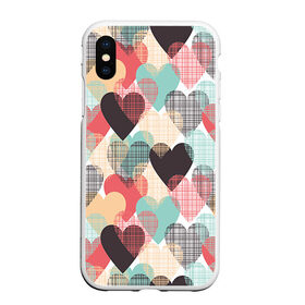 Чехол для iPhone XS Max матовый с принтом Сердечки в Новосибирске, Силикон | Область печати: задняя сторона чехла, без боковых панелей | 14 февраля | love | валентин | влюбленные | любовь | сердечко | сердце