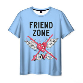 Мужская футболка 3D с принтом Friendzone в Новосибирске, 100% полиэфир | прямой крой, круглый вырез горловины, длина до линии бедер | 14 февраля | friendzone | valentine | день святого валентина | ненавижу 14 февраля | сердечки | френдзона