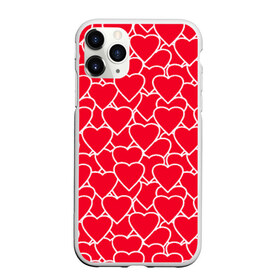 Чехол для iPhone 11 Pro матовый с принтом Сердца в Новосибирске, Силикон |  | любовь | орнамент | сердца