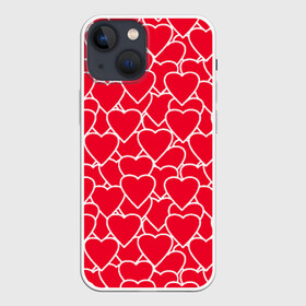 Чехол для iPhone 13 mini с принтом Сердца в Новосибирске,  |  | любовь | орнамент | сердца