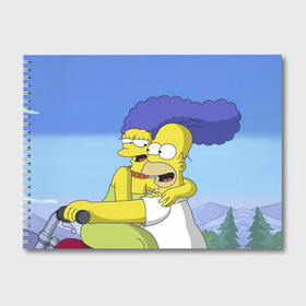 Альбом для рисования с принтом Гомер и Мардж в Новосибирске, 100% бумага
 | матовая бумага, плотность 200 мг. | гомер