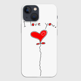 Чехол для iPhone 13 mini с принтом Я тебя люблю в Новосибирске,  |  | воздушный | сердце | шар | я тебя люблю