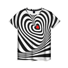 Женская футболка 3D с принтом Метаморфозы в Новосибирске, 100% полиэфир ( синтетическое хлопкоподобное полотно) | прямой крой, круглый вырез горловины, длина до линии бедер | зебра | любовь | метаморфозы | сердце