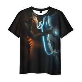 Мужская футболка 3D с принтом Razor and shadow fiend в Новосибирске, 100% полиэфир | прямой крой, круглый вырез горловины, длина до линии бедер | dota 2 | razor | shadow fiend | дота 2