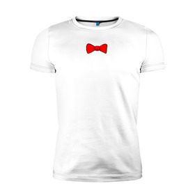 Мужская футболка премиум с принтом Bow Tie в Новосибирске, 92% хлопок, 8% лайкра | приталенный силуэт, круглый вырез ворота, длина до линии бедра, короткий рукав | бабочка | бант | галстук
