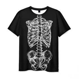 Мужская футболка 3D с принтом Скелет в Новосибирске, 100% полиэфир | прямой крой, круглый вырез горловины, длина до линии бедер | Тематика изображения на принте: скелет