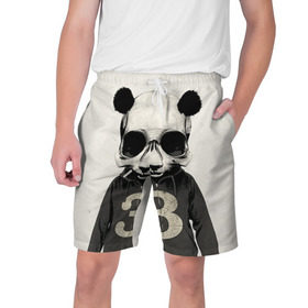Мужские шорты 3D с принтом Панда в Новосибирске,  полиэстер 100% | прямой крой, два кармана без застежек по бокам. Мягкая трикотажная резинка на поясе, внутри которой широкие завязки. Длина чуть выше колен | панда