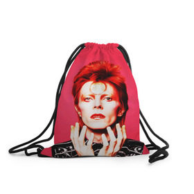 Рюкзак-мешок 3D с принтом Ziggy Stardust в Новосибирске, 100% полиэстер | плотность ткани — 200 г/м2, размер — 35 х 45 см; лямки — толстые шнурки, застежка на шнуровке, без карманов и подкладки | bowie | david | ziggy stardust | боуи | дэвид | музыкант | певец | рок