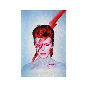 Обложка для паспорта матовая кожа с принтом Aladdin sane в Новосибирске, натуральная матовая кожа | размер 19,3 х 13,7 см; прозрачные пластиковые крепления | Тематика изображения на принте: aladdin sane | bowie | david | боуи | дэвид | музыкант | певец | рок