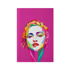 Обложка для паспорта матовая кожа с принтом Мадонна в Новосибирске, натуральная матовая кожа | размер 19,3 х 13,7 см; прозрачные пластиковые крепления | искусство | мадонна | певица | поп арт